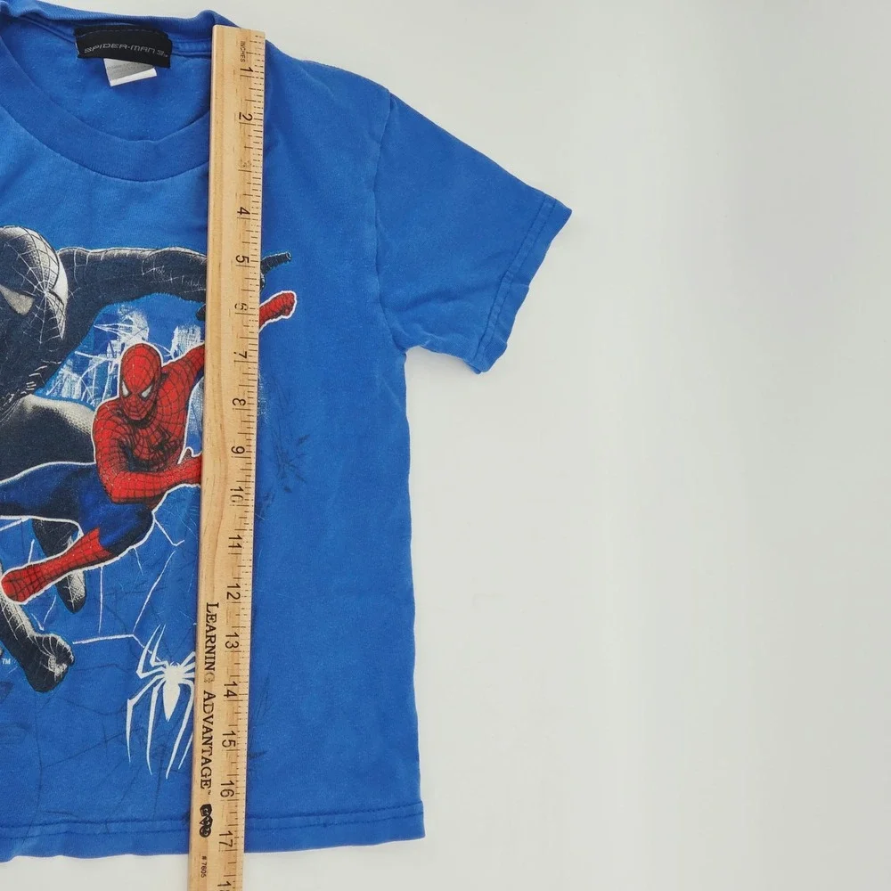 Spider-Man 3 Tobey Marvel Movie Graphic Promo Shirt Toddler 4 Blue Vintage Y2K